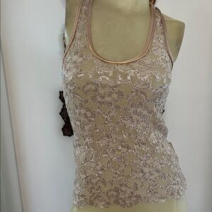 Alexia Admor Rose Gold Sparkly Lace Camisole